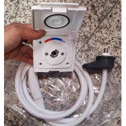 Raccordement d'eau externe avec mitigeur eau chaude/froide et pommeau de douche - raccords rapides - flexible de 1,5 m