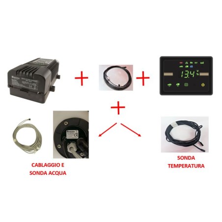 Pack cargador de baterías NE324 TVDL + NE333 TVDL + sonda de agua y temperatura + cables