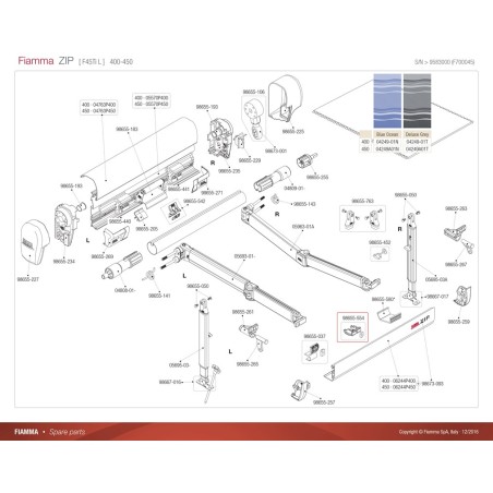 KIT ATTACCO RAFTER FRONTALE F45S 98655-554 EX 98655-448