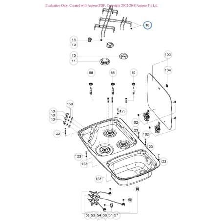 SMEV-Gitter-Kit für das Kochfeld des Kombigeräts DOMETIC MO7103 – 105310244