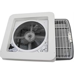 Ojo de buey / Sistema de ventilación 12 V Airxcel Maxxfan Deluxe Apertura eléctrica con mando a distancia 40 x 40 cm NEGRO