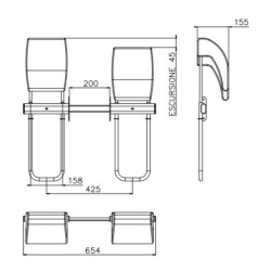 CTA ASSIEME POGGIATESTA SCHIUMATO A PARETE SU STRUTTURA INTERASSE 158 MM- 9SC0116320V01