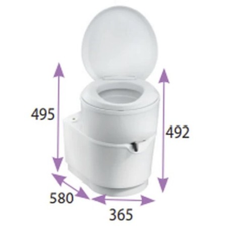 Toilette à cassette C223-S THETFORD (PORTE 3 NON INCLUSE)