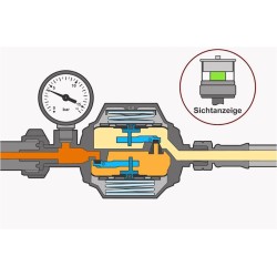 GOK - Regolatore a 90 gradi verticale con manometro - 0,8 kgh - 30 mb