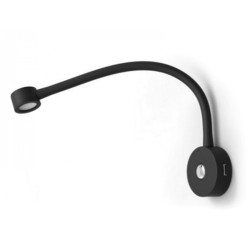 2W LED spot flexible arm 3200K switch + USB