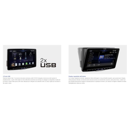 ALPINE Media Receiver XXL da 11Pollici con Chassis da 1 DIN, con sintonizzatore DAB+, Apple CarPlay & Android Auto