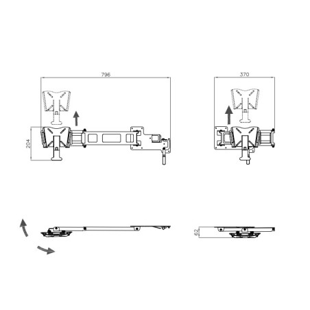 CTA SOPORTE TV DE PARED CON BRAZO MAXI Y AUTO BLOQUEO - AJUSTABLE - 9PT0096400V10