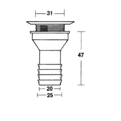 BATHROOM drain 30 mm straight PG 25 mm complete