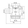 Bonde de DOUCHE 30 mm - courbée - PG25 - complète