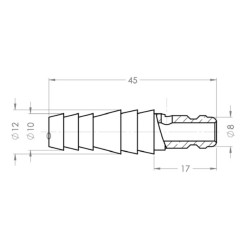 Male coupling with pin for REICH 6405 water quick coupling