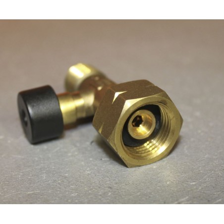 Safety valve against gas pipe breakage with ITALIA connection G.1 W20 x 1/14 LH x 3/8" LH