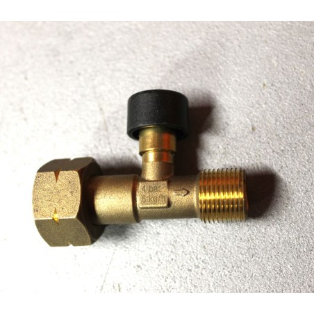 Valvola sicurezza contro la rottura del tubo gas attacco ITALIA G.1 W20 x 1/14 L.H. x 3/8" L.H