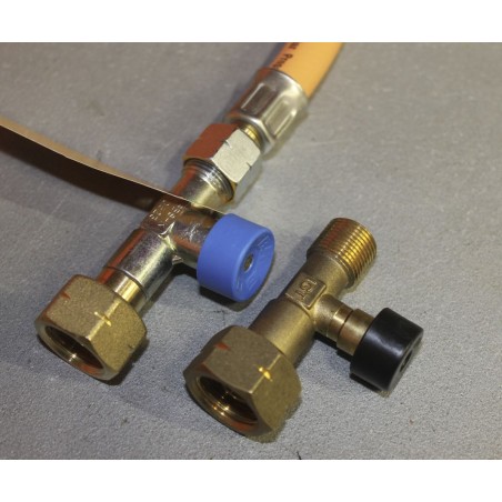 Soupape de sécurité contre rupture de conduite de gaz avec raccord ITALIA G.1 W20 x 1/14 LH x 3/8" LH