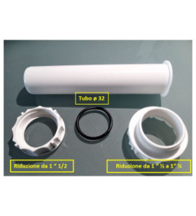 Kit reductor para desagüe de fregadero de 1,5 a 1,25 pulgadas - tubo de 32 mm