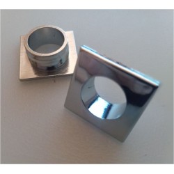 Mini rosetta quadrata cromata per mini push-lock