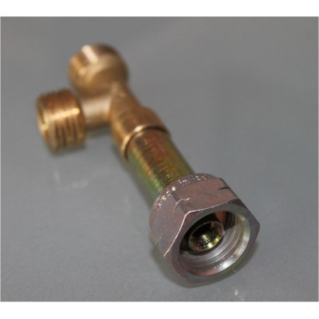 3-way gas fitting with side nut W20 x 1/14 SX ITALIA
