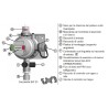 CARAMATIC GOK PROTWO 2 CYLINDER REGULATOR WITH AUTOMATIC REVERSE 30 MBAR - RIGID HOSE OUTPUT DIAMETER 8-10MM