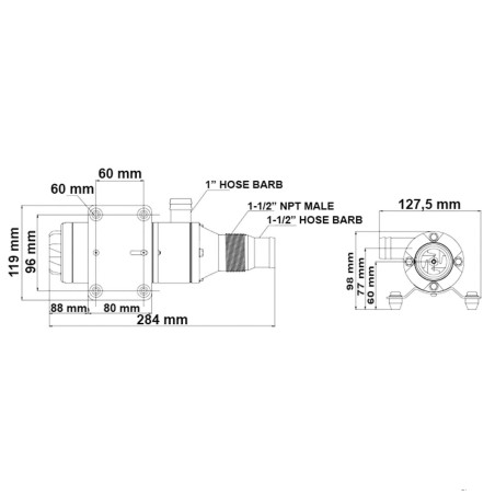 SHURFLO 12V-Zerkleinerer zur Evakuierung medizinischer Abfälle 3200-201