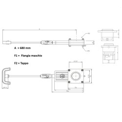 FAP - Drain valve 1''1/2 rod 68 cm - 9039M600N150MT