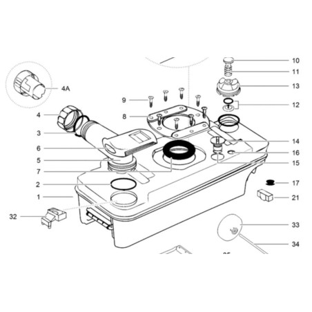 PUERTA GRIS PARA cassettes C2/C3/C4/C200 Thetford - 2133374