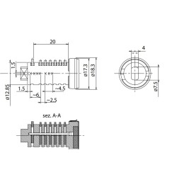 Kit 1 cylinder 2 traditional keys Zadi from 9001 to 9050