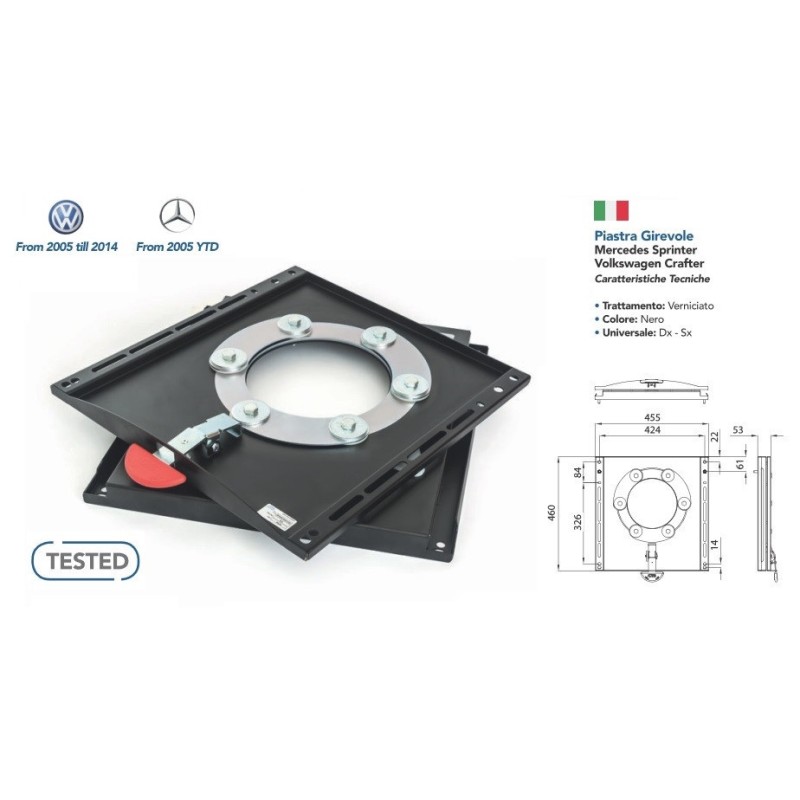 Swivel base CTA Mercedes Sprinter and VW...