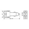 Cigarette lighter plug with 12/24V terminal connections