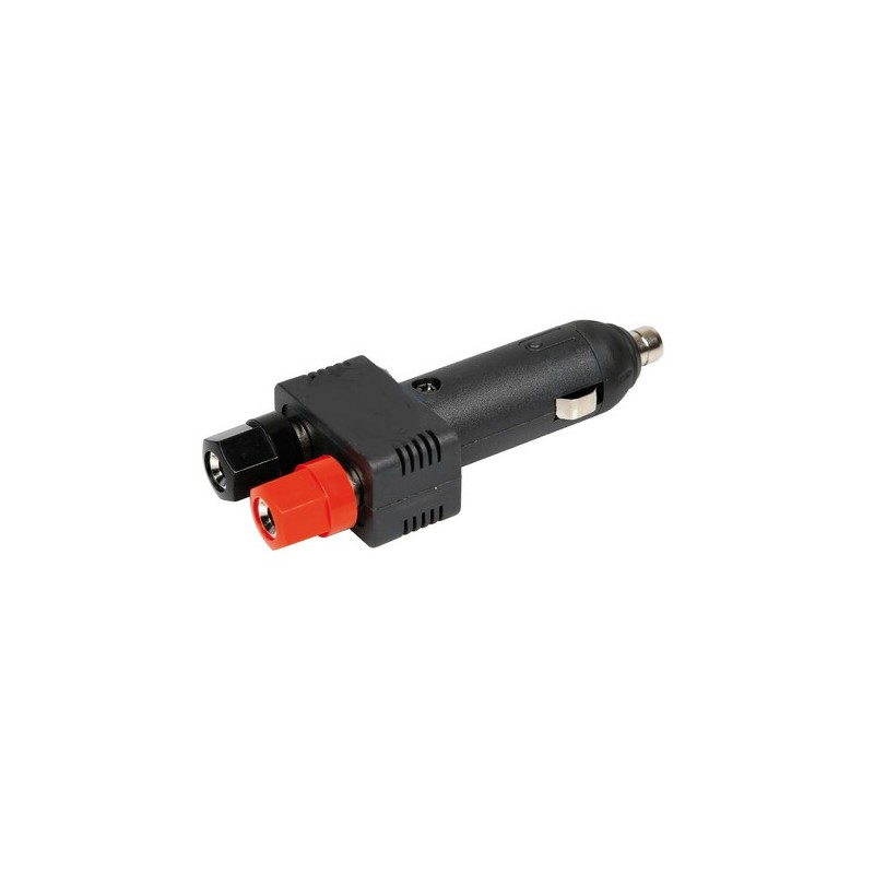 Cigarette lighter plug with 12/24V terminal connections