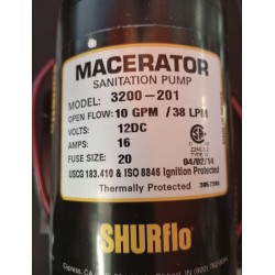 SHURFLO 12V macerator to evacuate medical waste 3200-201