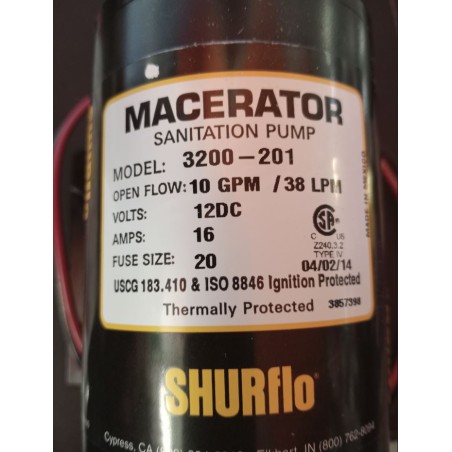 SHURFLO 12V-Zerkleinerer zur Evakuierung medizinischer Abfälle 3200-201