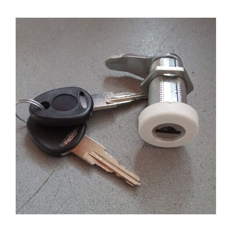 WHITE metal door lock 38 mm FAP complete