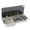 CAN 2 burner hob with entire smoked tempered glass cover CAN FL1410 FL140