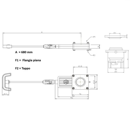 FAP – 1 1/2 Zoll Ablassventil – 68 cm - 9039M600N150PT