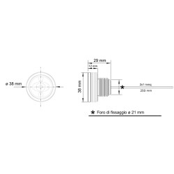 ASPOCK - Small white round LED light Ø38mm