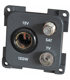 12V socket std. + TV + SAT CBE MP12TVS / M brown