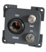 12V socket std. + TV + SAT CBE MP12TVS / M brown