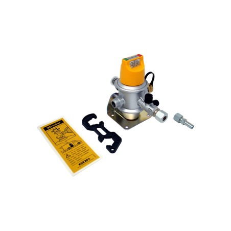 CARAMATIC GOK PROTWO 2 CYLINDER REGULATOR WITH AUTOMATIC REVERSE 30 MBAR - RIGID HOSE OUTPUT DIAMETER 8-10MM