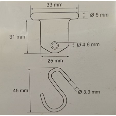 Kit de crochets pour stores avec fente de 7 mm