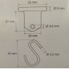 Kit of hooks for awnings with 7 mm slot