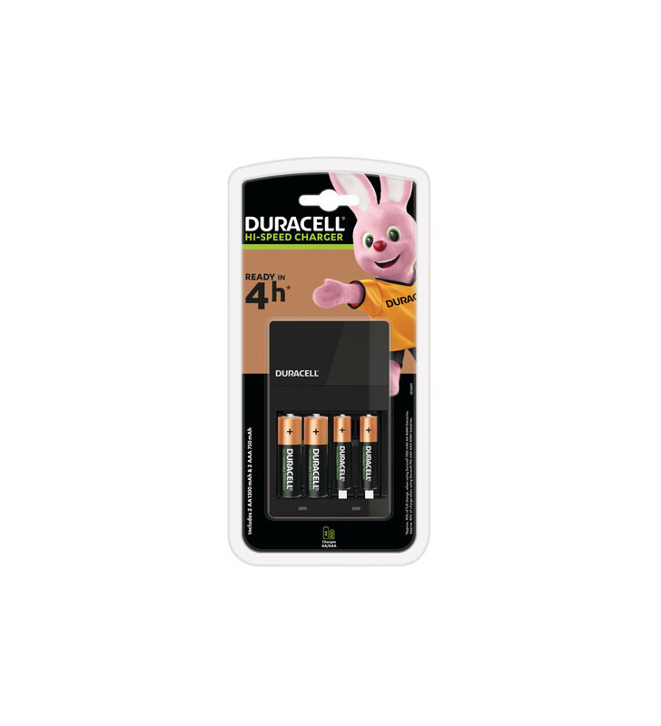 DURACELL HISPEED BATTERY CHARGER WITH 2AA + 2AAA