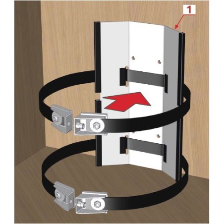 Soporte de pared para cilindro de gas Ø300 con tensores CAMPKO