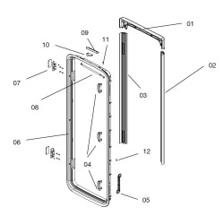 Kit of 3 Dometic CaraD-R100/100F Door Hinges - BG 3433