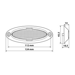 4 LED clearance light, surface mounting, 12/24V - White