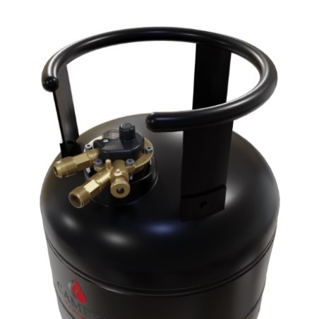 CAMPKO gas cylinder 67R01 steel 15 L - 385mm multivalve and pressure gauge (DE) 80% filling stop valve