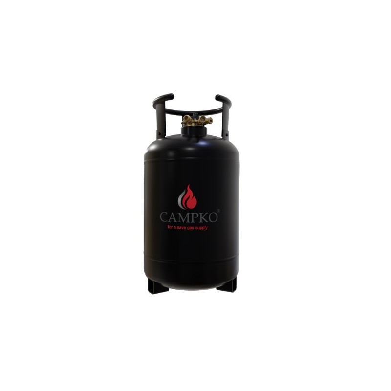 CAMPKO gas cylinder 67R01 steel 30 L - 14 Kg multivalve and pressure gauge