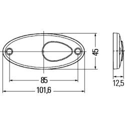 HELLA white front clearance light 101.6 x 45 oval