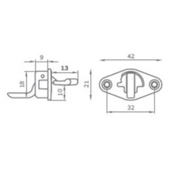 BALDACCI V1538 kit maniglia zama pressofusa verniciata e nichel lucido