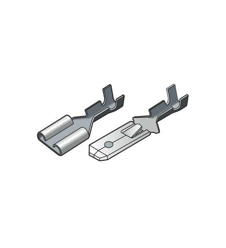 Kit of 20 flat terminals-cable lugs 6.3x8 mm not insulated