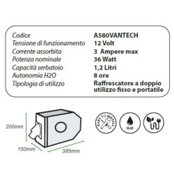 ADAMFRESH VANTECH Enfriador evaporativo UNIVERSAL FIJO/PORTÁTIL 12Vdc