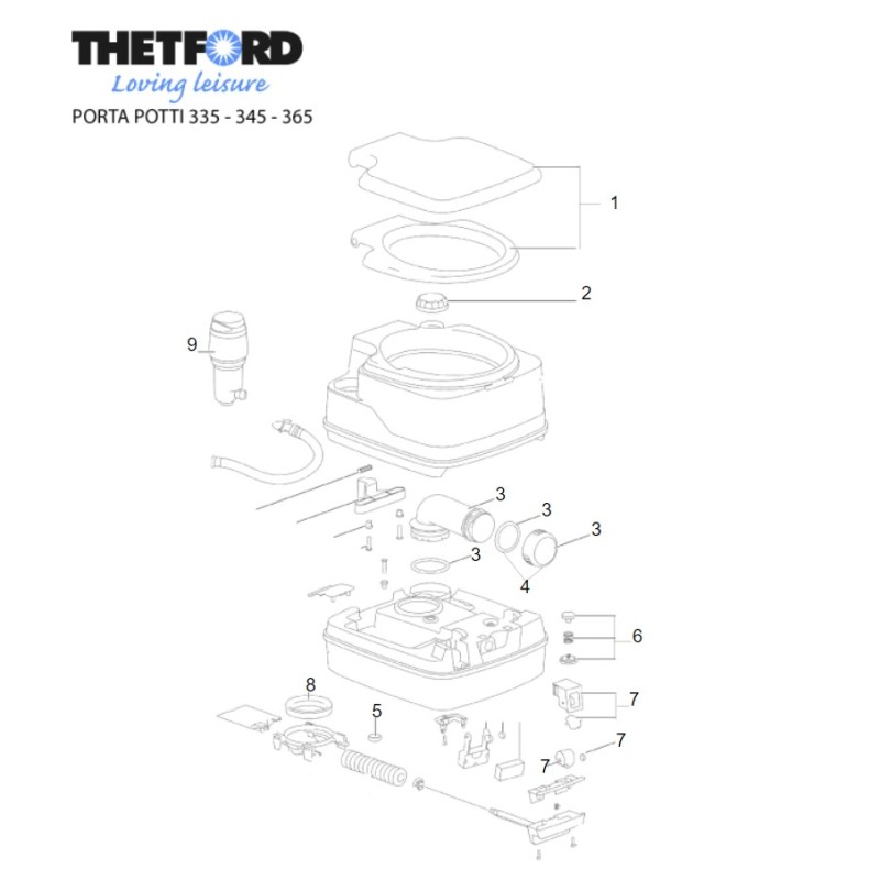 KIT ROHRKAPPEN DICHTUNGEN SC FÜR PORTA POTTI 335 - 345 - 365 - 9290707